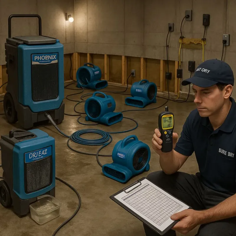 Structural Drying and Dehumidification process in Omak, WA